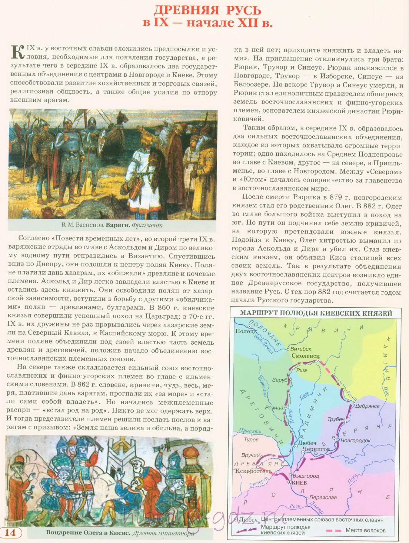 Образование древнерусского государства - "История России" атлас школьника издательство "Дрофа"